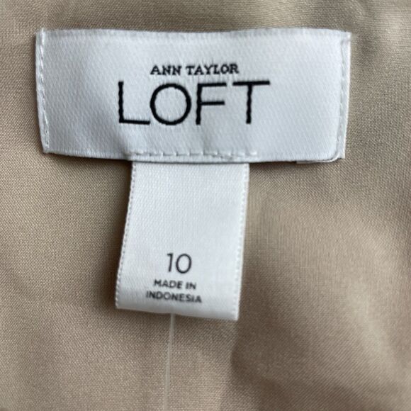 NWT Ann Taylor LOFT Ruffle V-Neck Fit Flare Mini Dress Brunch Floral Pink-10 - Picture 3 of 11